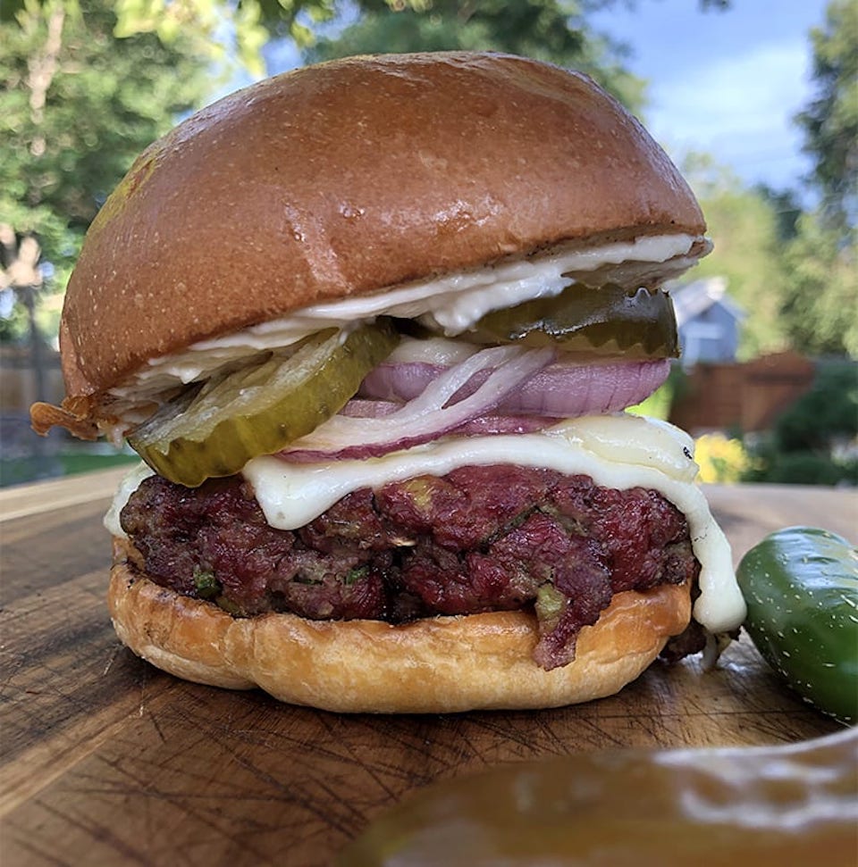 venison avocado burger
