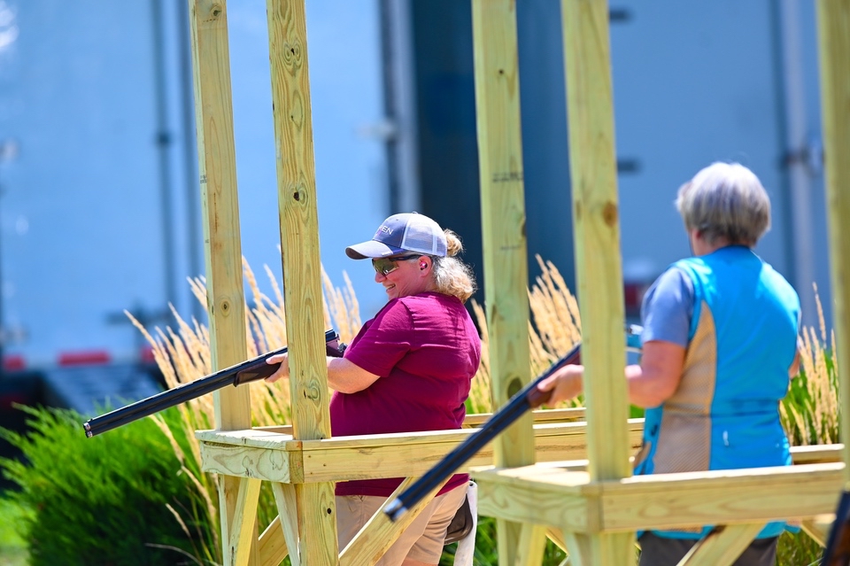 Ladies shooting at the 5-stand. (Thaddius Bedford photo) A Girl & A Gun Women’s Clays Championships