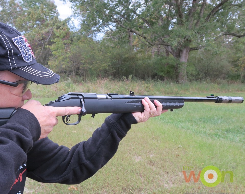 Barb Baird on Ruger American with SilencerCo's suppressor