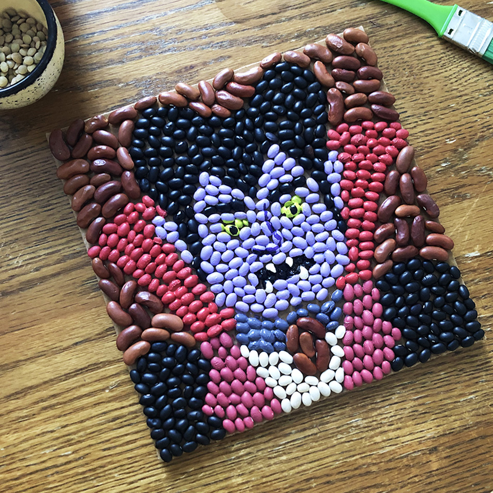 Dracula Spooky Bean Art