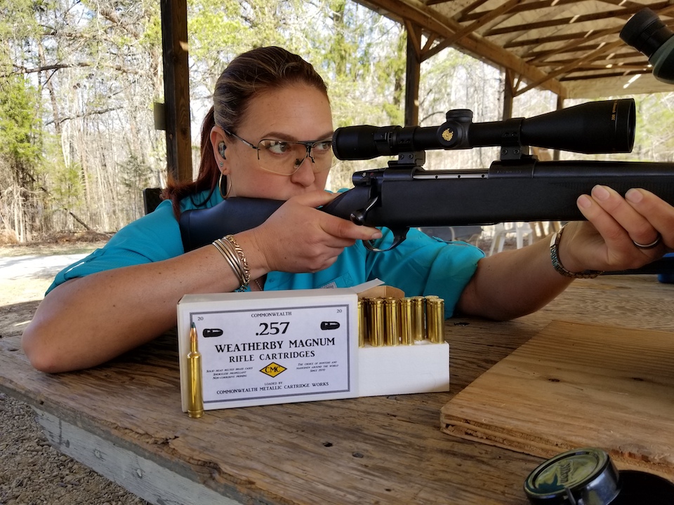 Kate Ahnstrom on rifle range