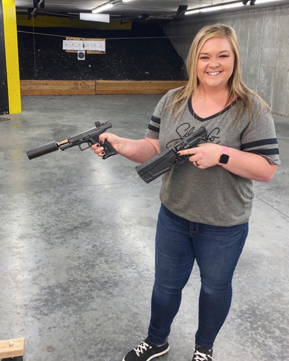 Brooklee with a Suppressed Glock and the Maxim 9