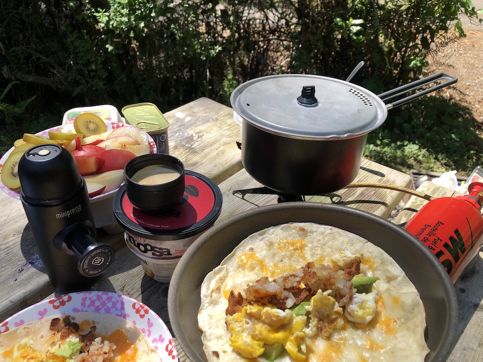 Camping sumptuous breakfast