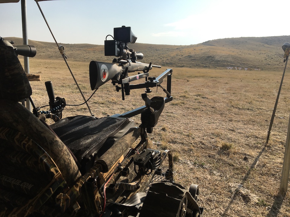 Everything set up and ready to sight in on Ella's chair