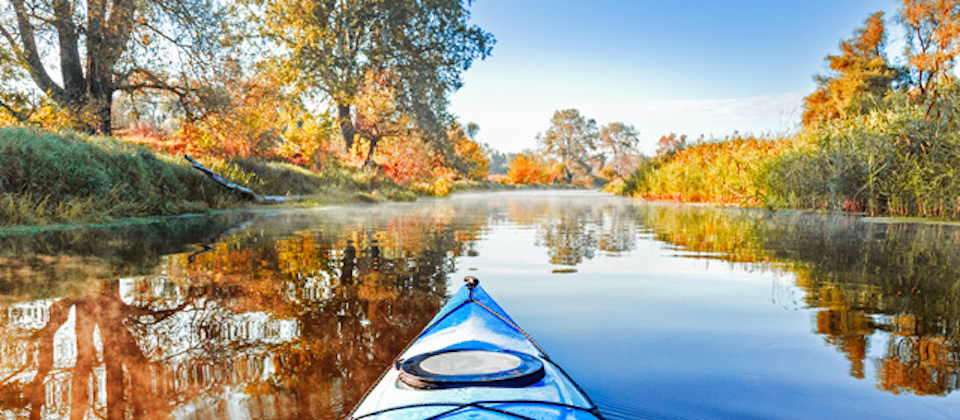 kayaking in the fall from Takemefishing