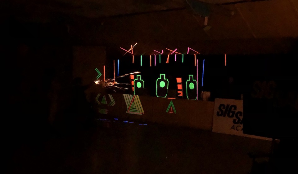 Laser Tag stage, shot in the dark. Stage sponsored by HAVA and Hoffner