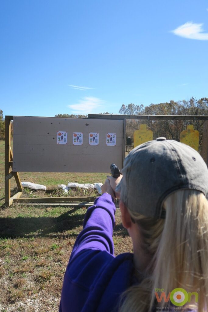 Range Gun Goddess targets airsoft pistol