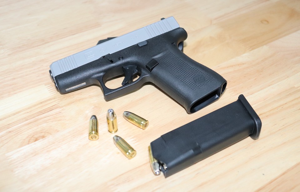 GLOCK43X with 9mm ammunition firearms