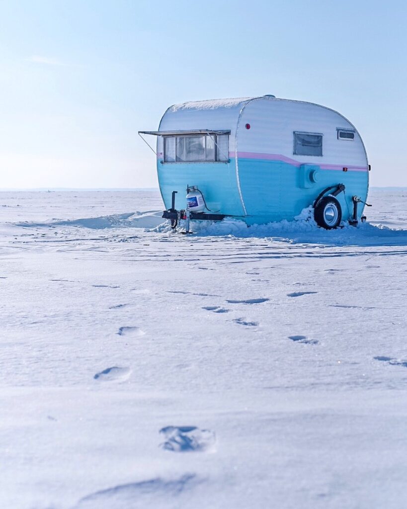 Lil hotdish ice fishing