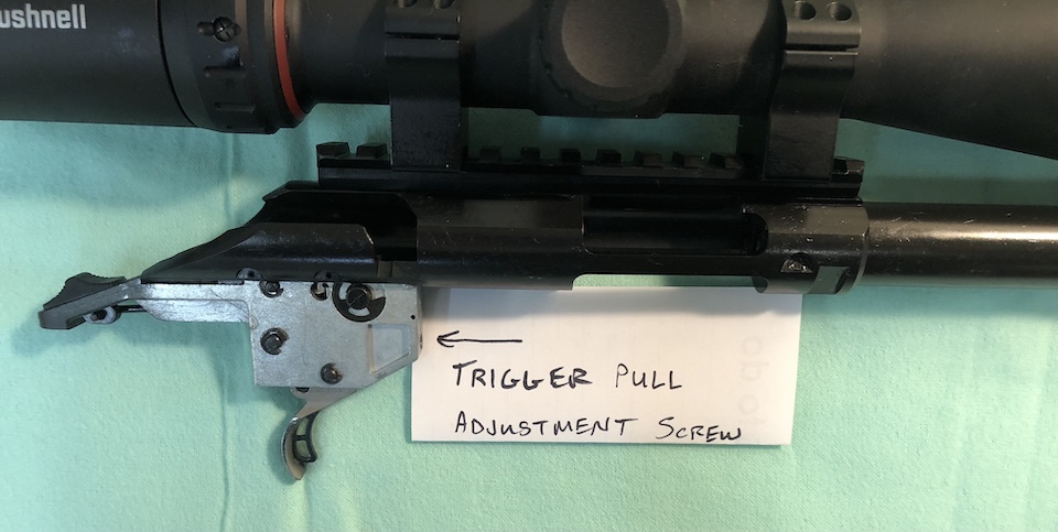 Trigger Adjustment Screw on Ruger American Rimfire Long Range Target Rifle