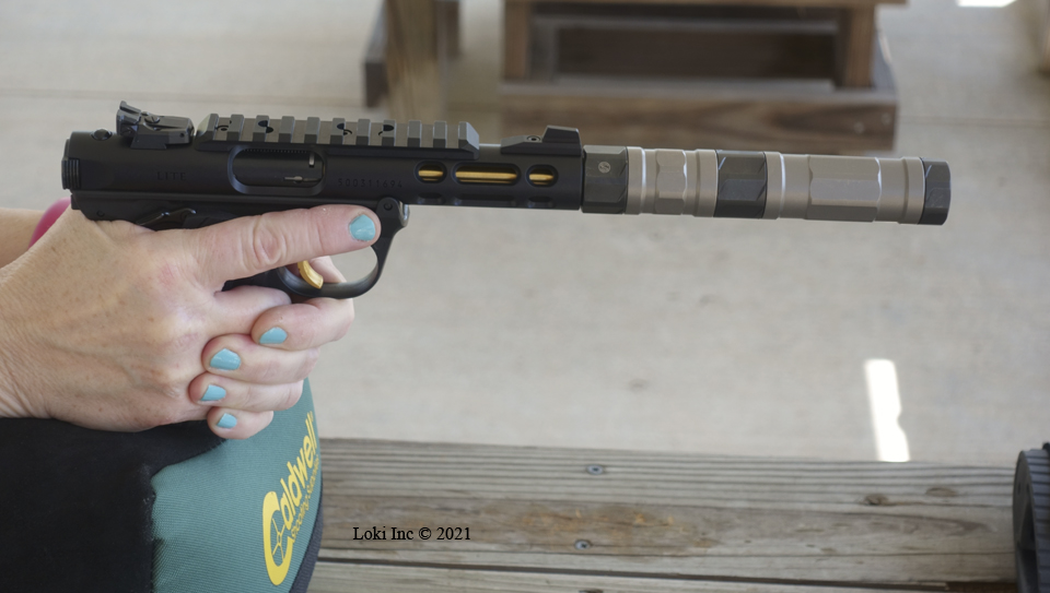 Barb shooting Ruger Mk4 Lite with Switchback suppressor