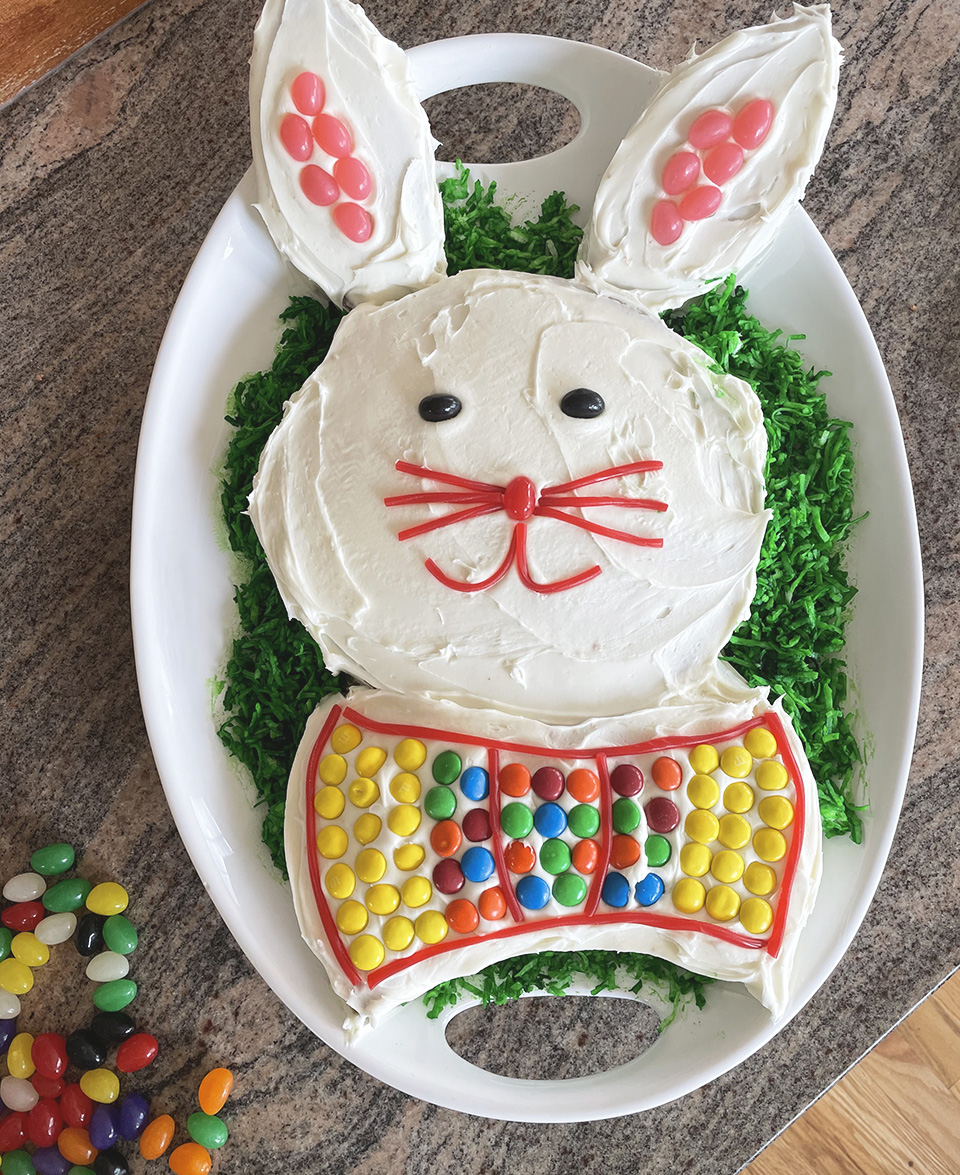Decorating the Bunny Cake