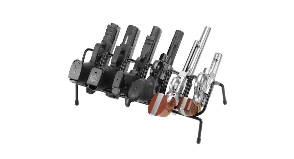 Handgun rack barrel up