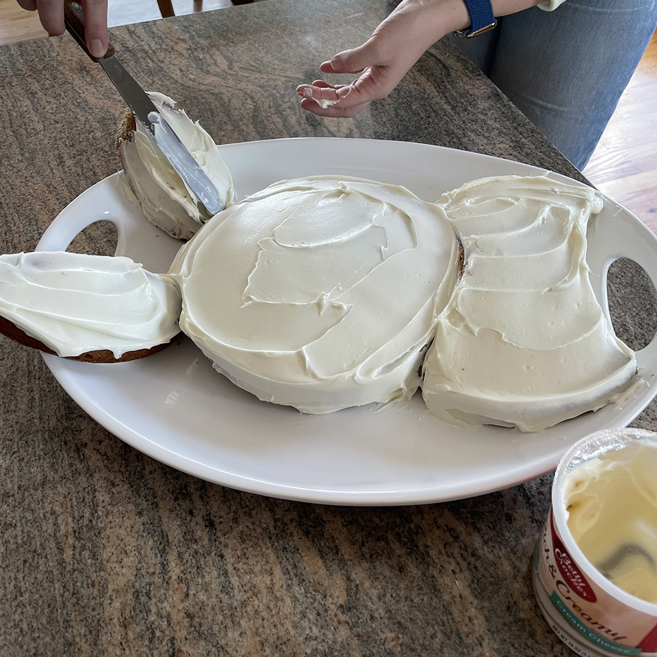 Icing the Bunny Cake