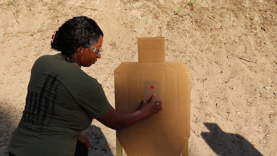 Red Dot training aid super imposed onto target