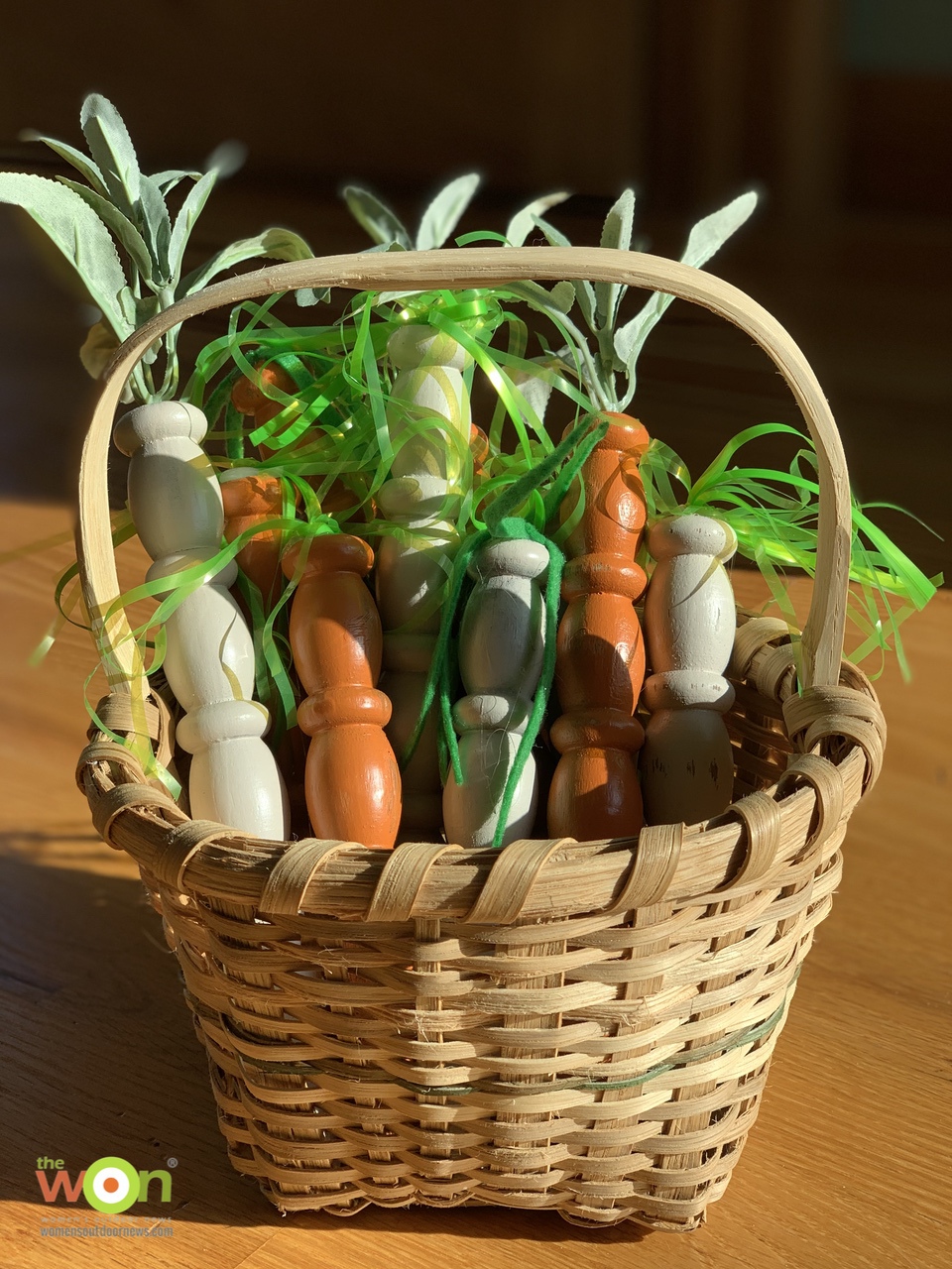 spindle carrots in basket