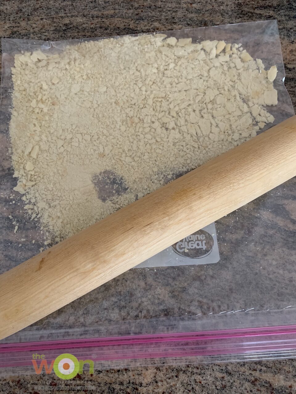 cracker crumbs in bag