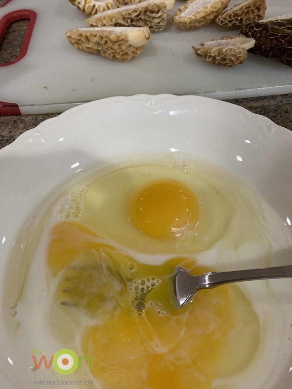 whipping eggs
