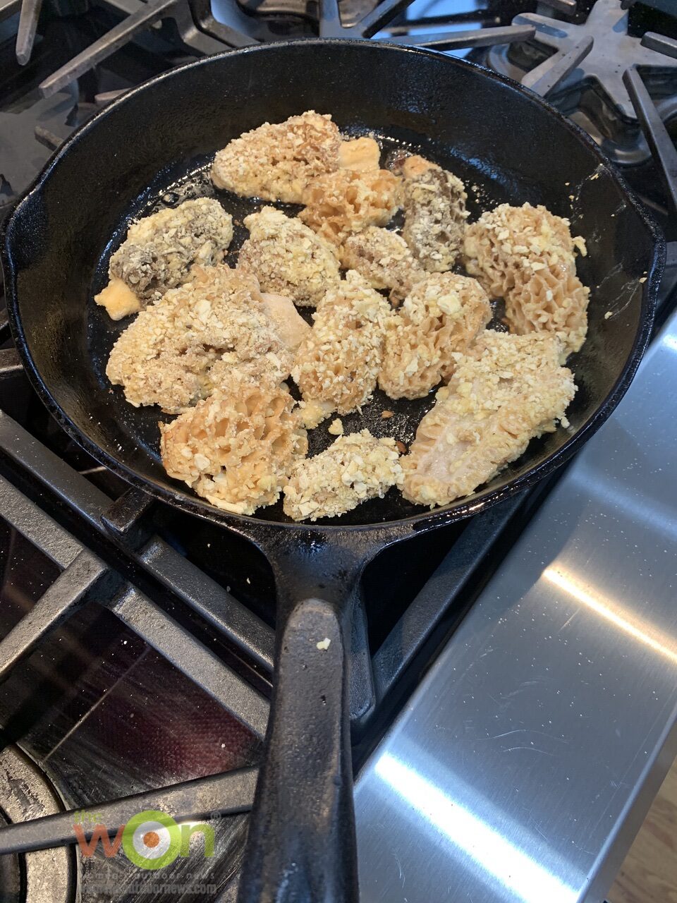 morels in skillet first