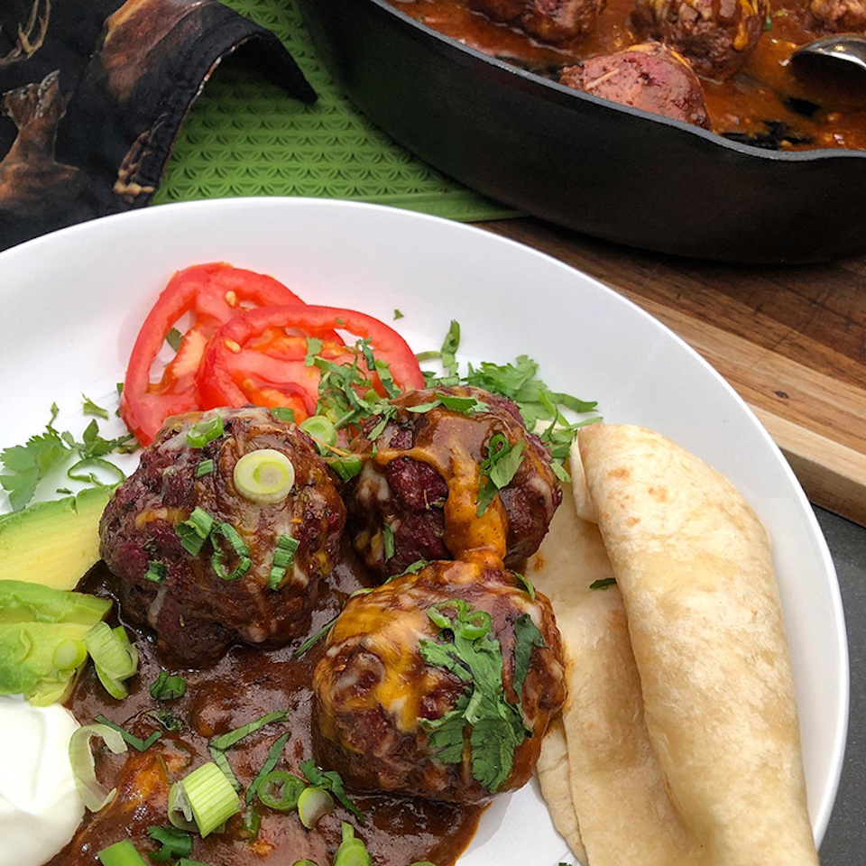 Wild Game Cuisine elk-enchilada meatballs