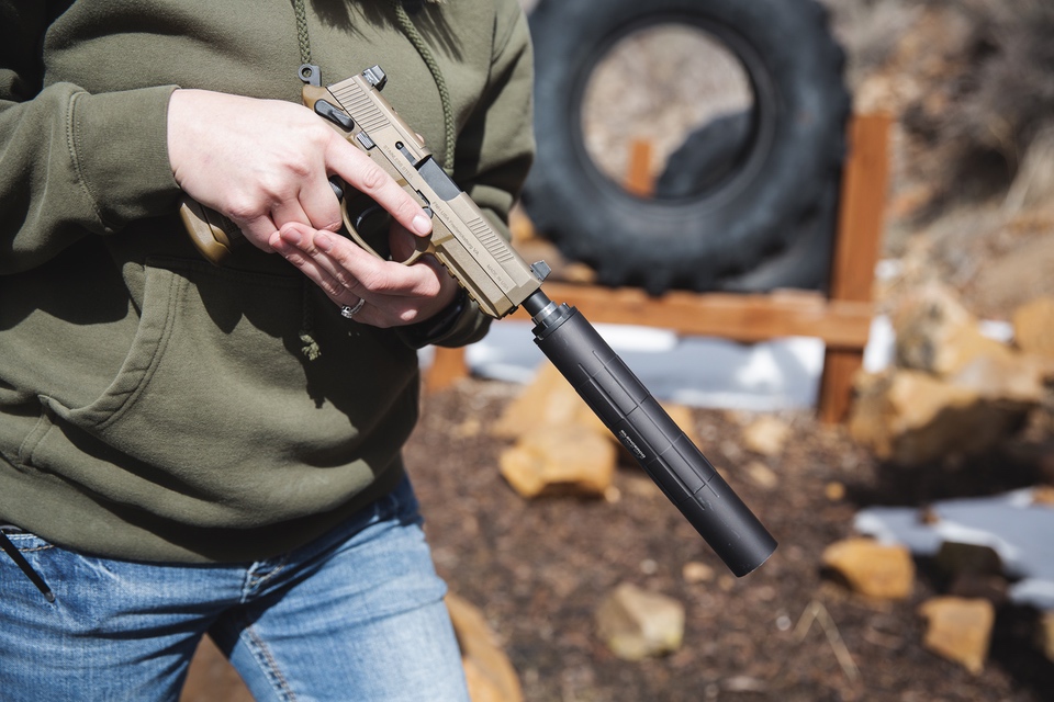 woman with silencerco silencer