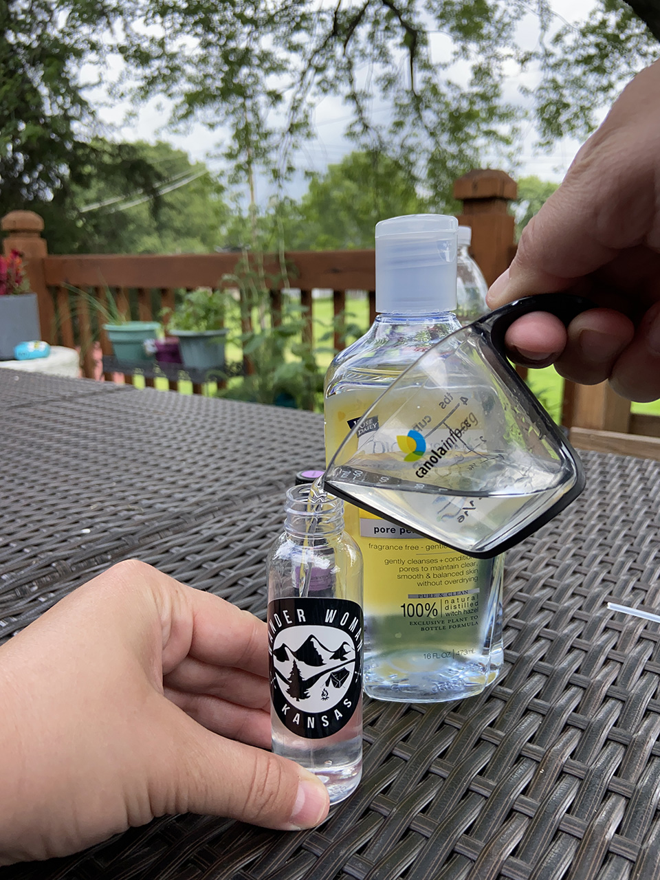 Adding Water and Witch Hazel