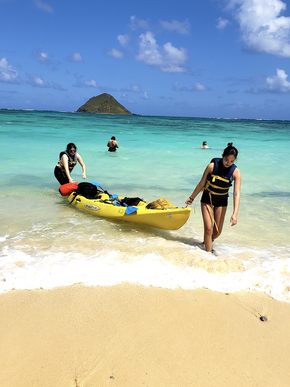 Mia & Aly returning from the kayaking trip