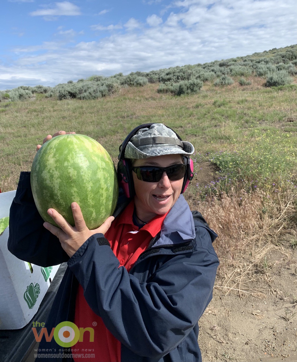 Practice reticle ranging with objects the size of targets. This melon is about the size of elk vitals!