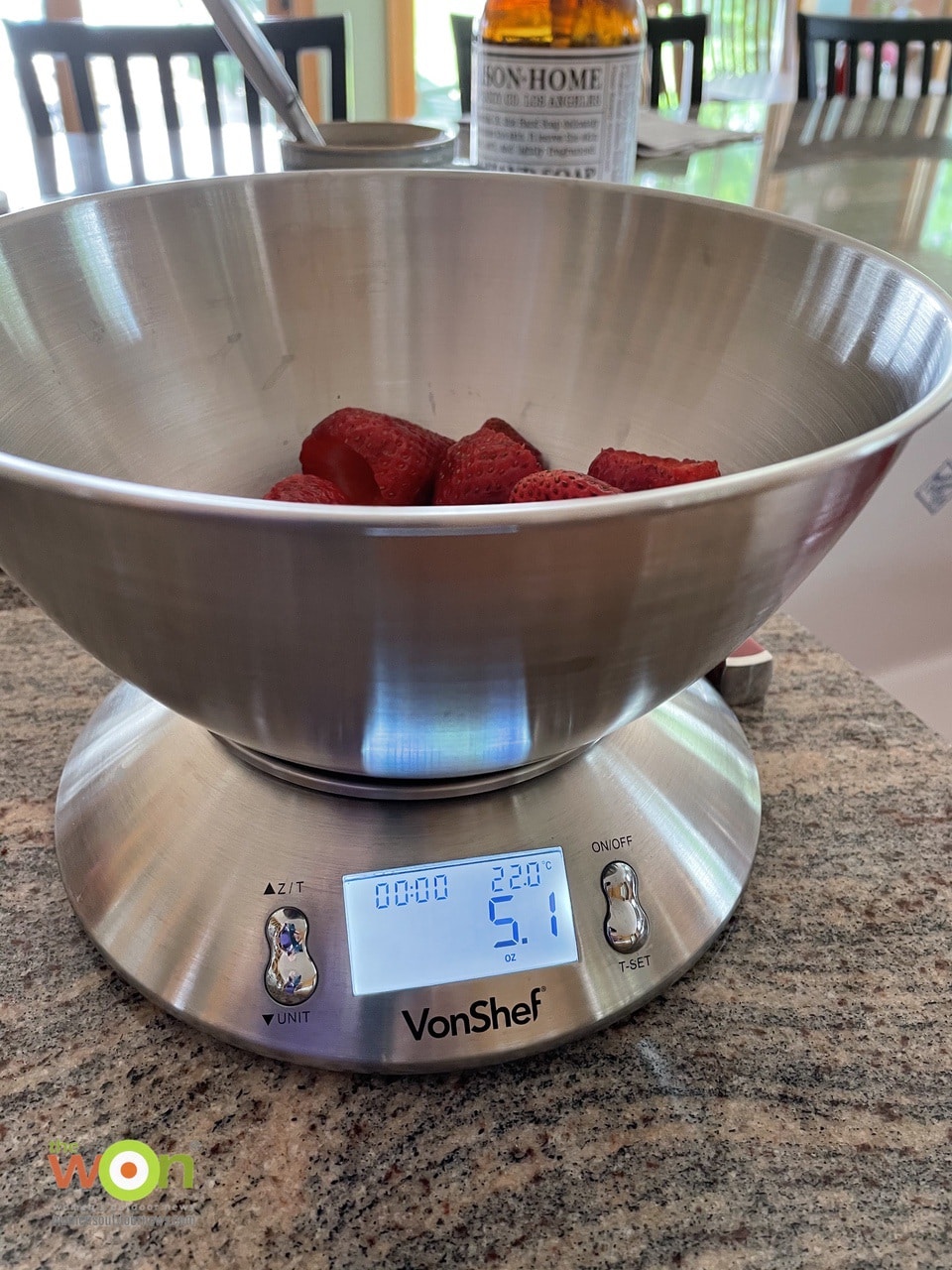 Strawberries on scale