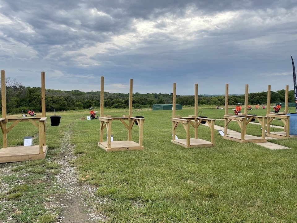 Temporary 5-Stand set up on a trap field.