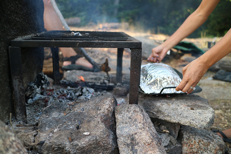 Trout cooking (Jenny Anderson photo)