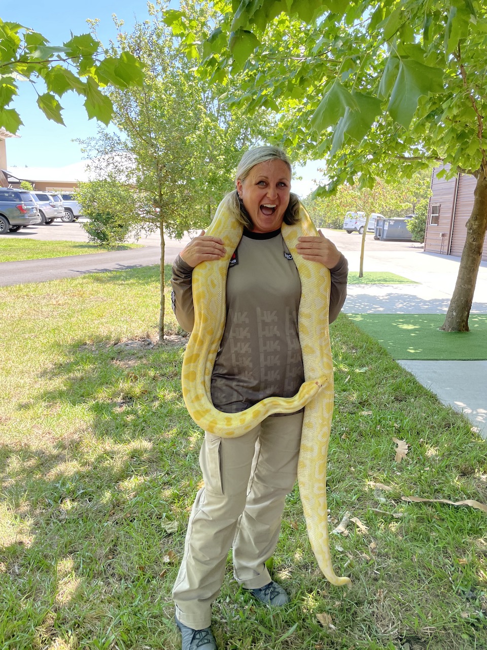 Michelle Cerino with Snake