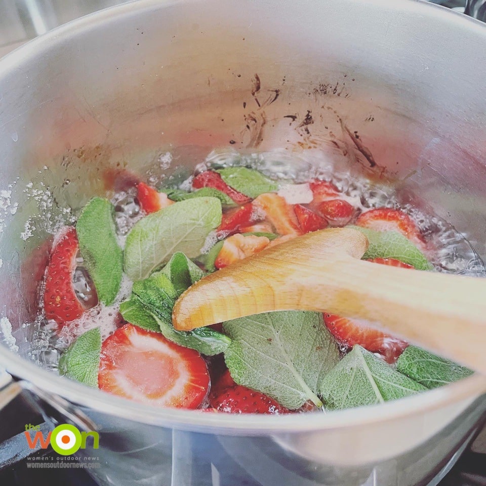 cooking down strawberries and sugar