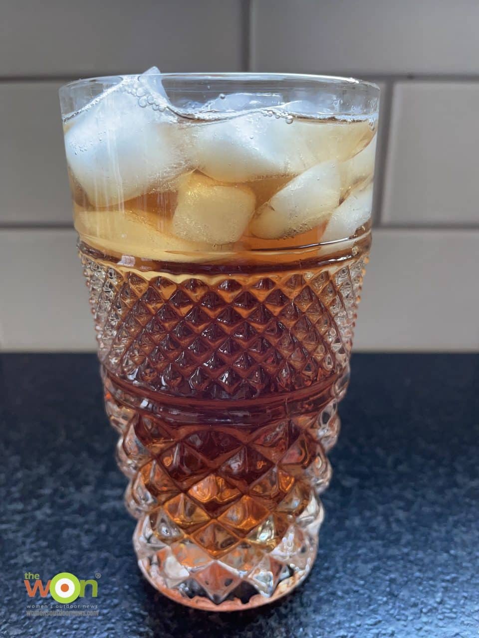 glass of strawberry sage iced tea