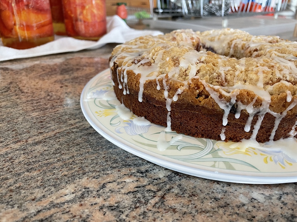 Wild Blackberry Coffee Cake cake with tomatoes