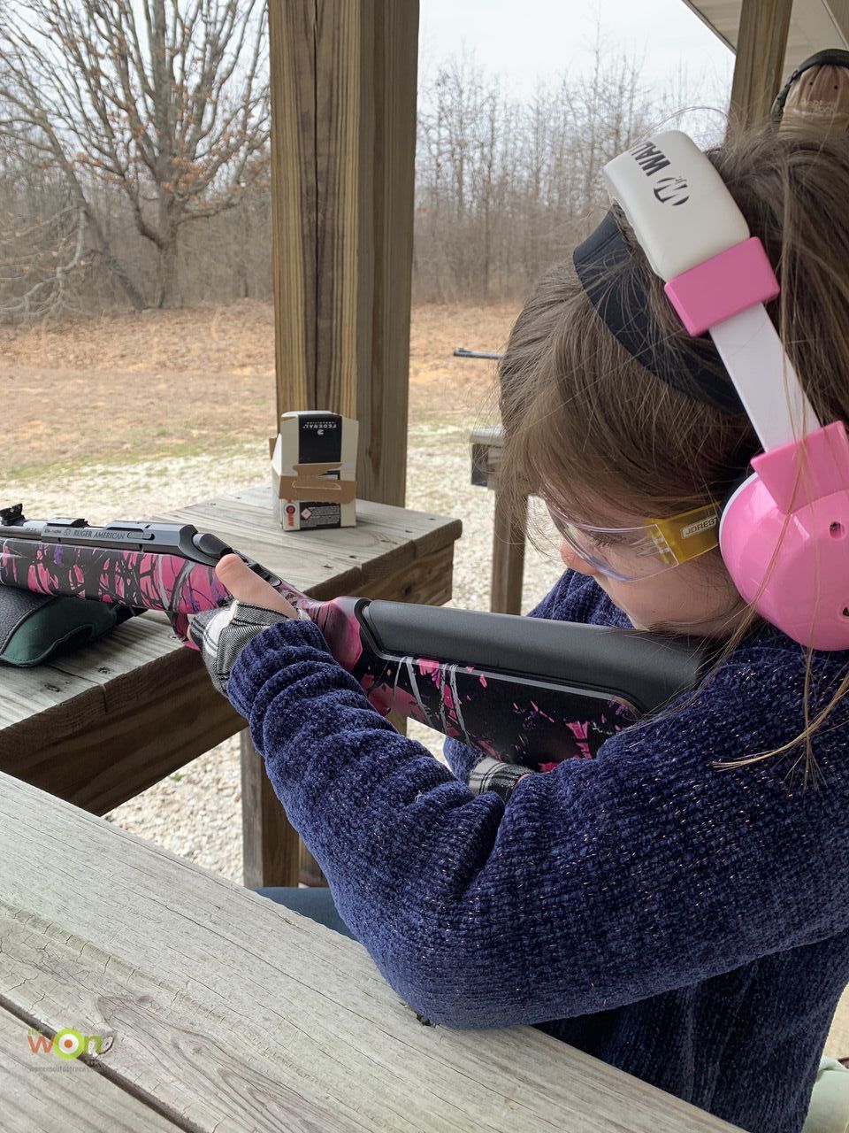 Girl on Ruger American Rimfire Rifles