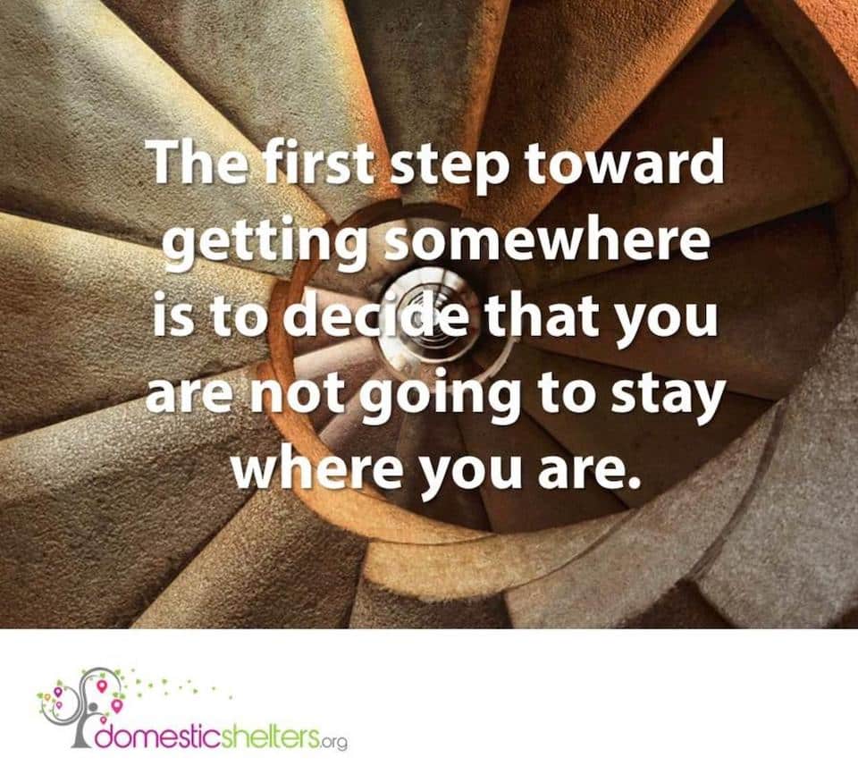 the first step quote Domestic Abuse