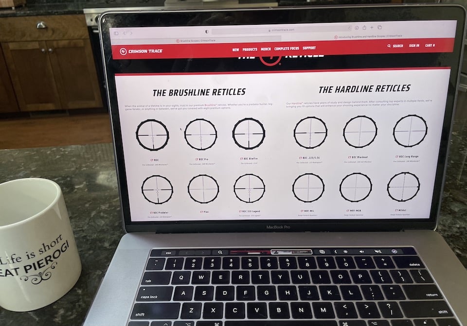 CT reticles on website