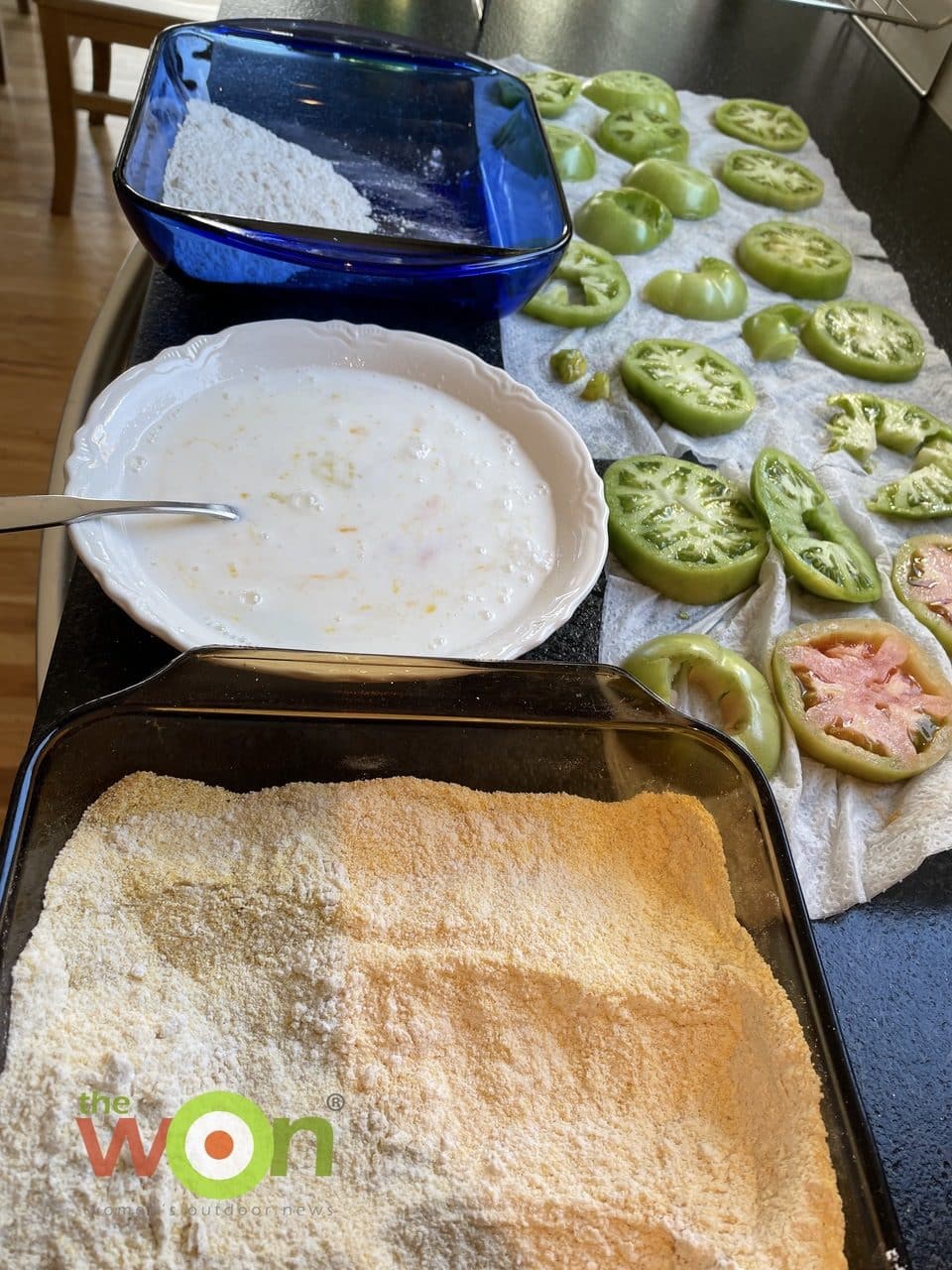 3 dish lineup for breading