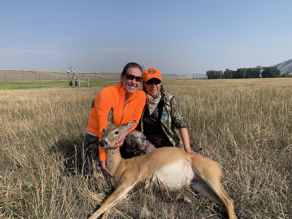 Melissa and Jen with second Hawkeye harvest