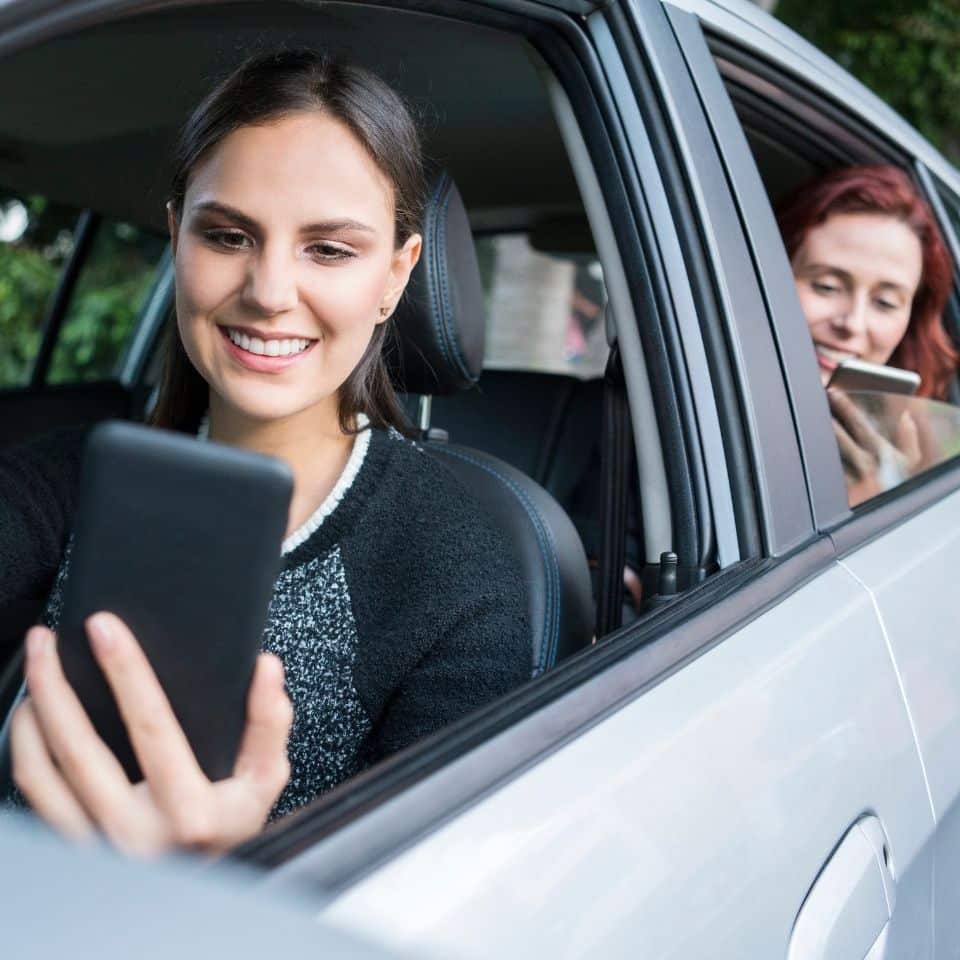 uber driver and woman