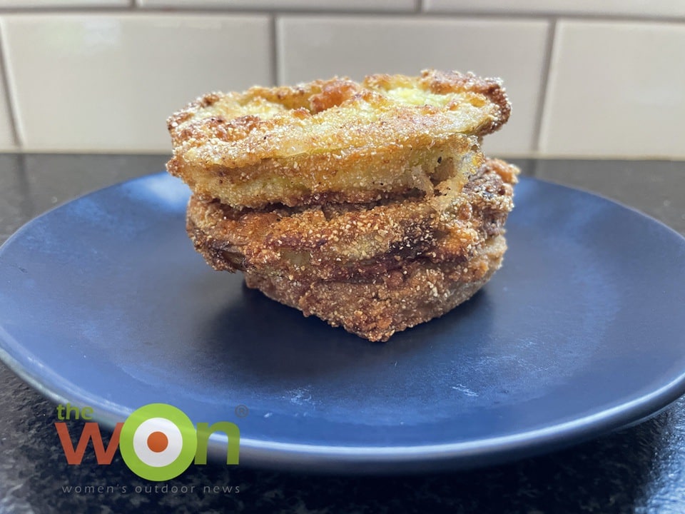 close up of fried green tomatoes