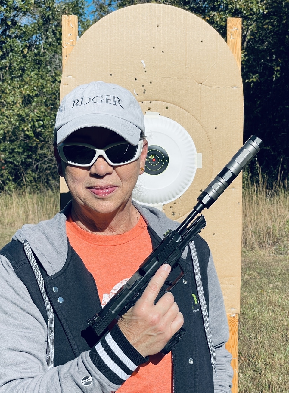 Babbs on range with Ruger 57