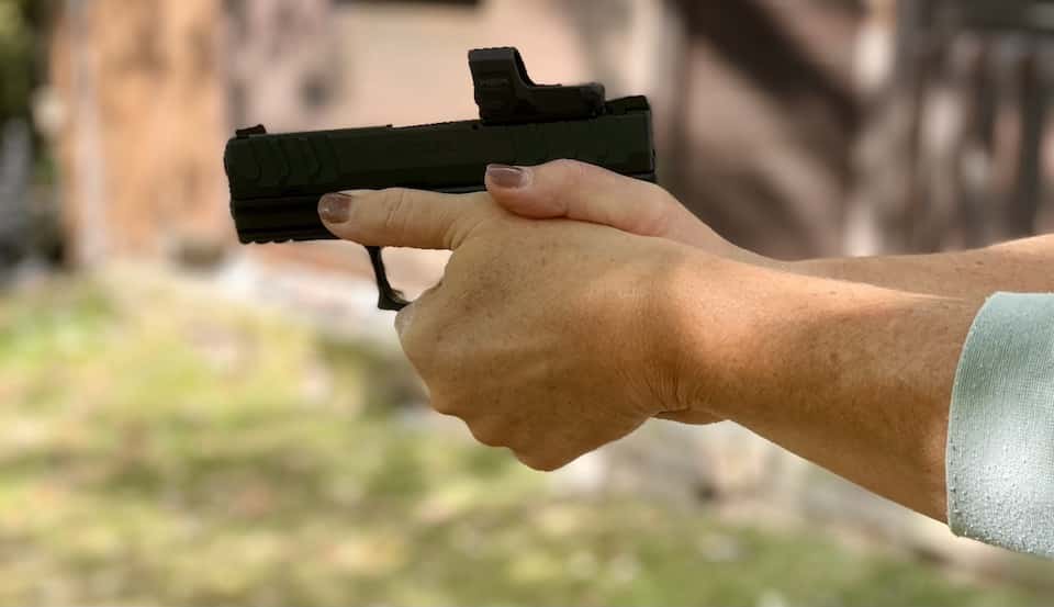 Weak side pistol grip