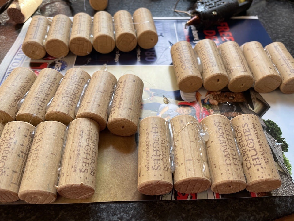 lineup of corks