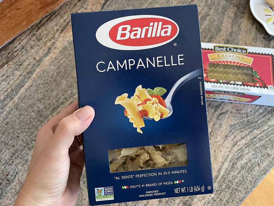 Campanelle noodles