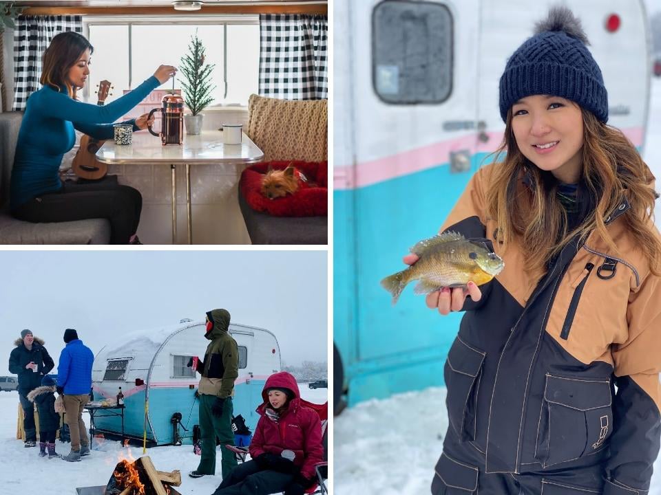 Jenny Anderson ice fishing collage