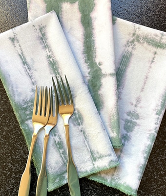 Shibori napkins feature