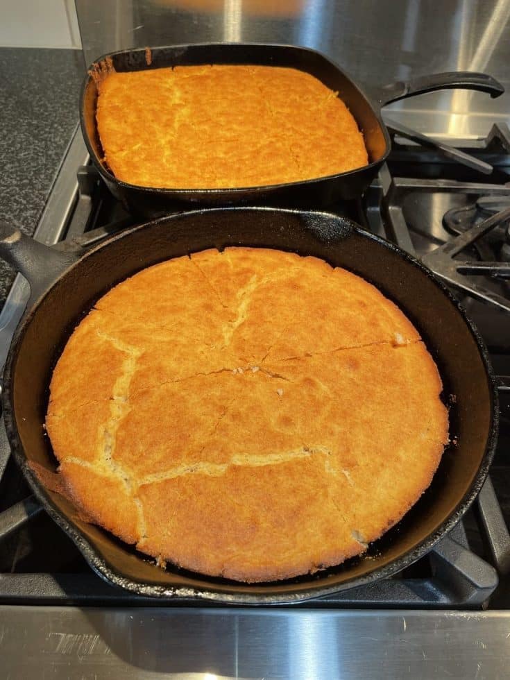 yellow and white cornbread