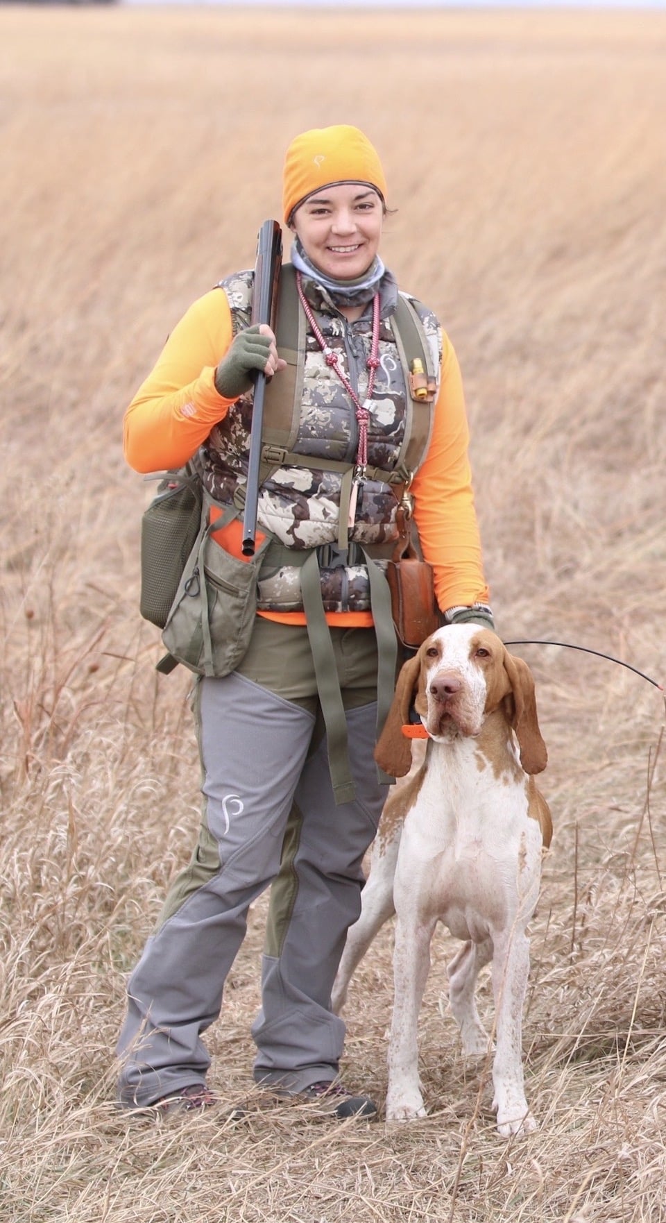 Courtney Bastian with Angus afield Syren Savvy: Dealing with Hot and Cold Temperatures When Shotgunning